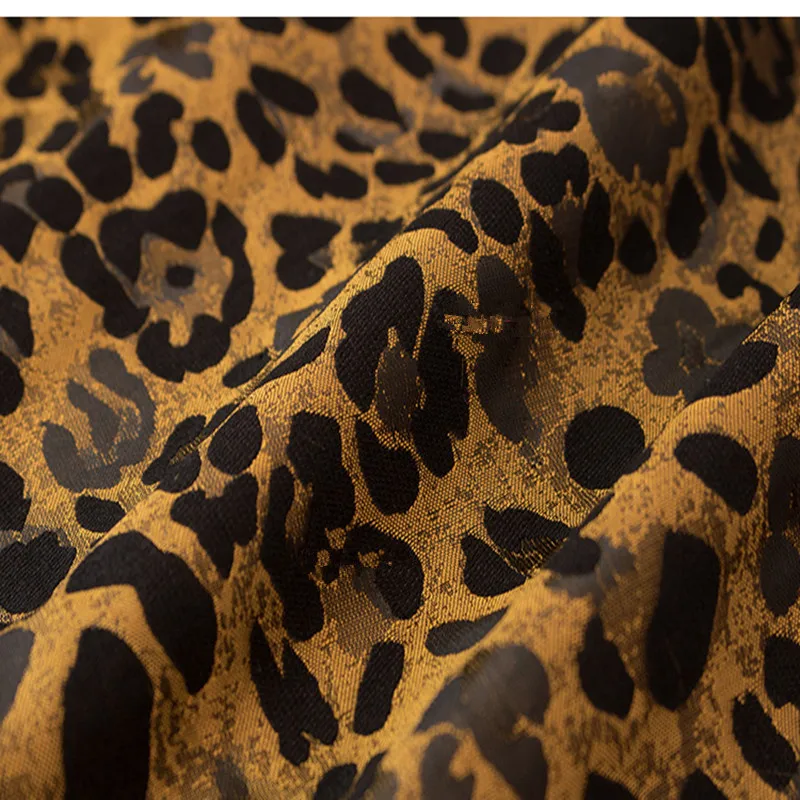 SASKIA 1 м leopard парча жаккардовая ткань 6" полиэстер материал пришить женское платье пальто ткань лоскутное Zakka ткани DIY