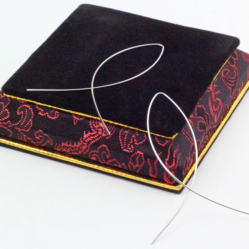 Женские серьги в форме рыбы E3 простые ручной работы из медной проволоки