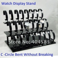black acrylic shop fixtures organizer countertop showcases shelf holder 24 grid watch rack watches display stand