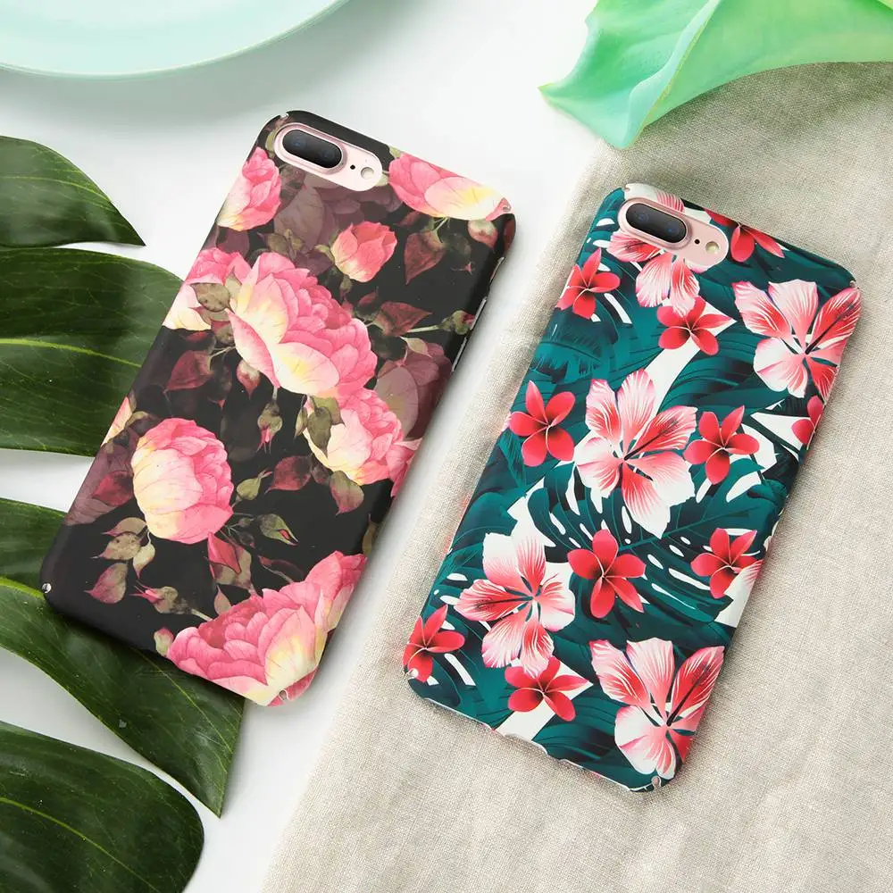 KISSCASE чехол для телефона айфон 7 8 Plus Мода листьев жесткий защитный на Xs MAX XR XS 6 6s