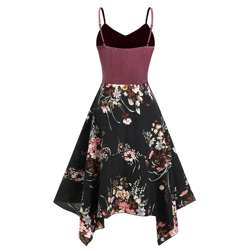 Платье ROSEGAL большого размера платье на тонких бретельках с цветочным принтом без