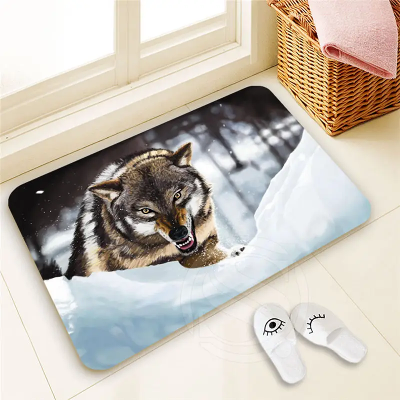 H-P739 Custom WOLF Doormat Home Decor 100% Polyester Pattern Door mat Floor Mat foot pad SQ00722-@H0739 | Дом и сад