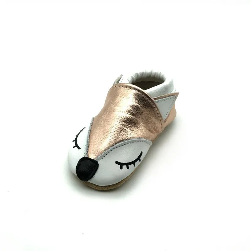 New design fox carton baby shoes spring/autumn genuine leather newborn boys/girls infant toddler crib moccasins |