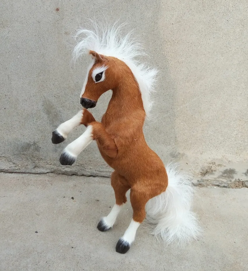 Новая модель игрушечной лошади из смолы и меха коричневой подарок около 32 см