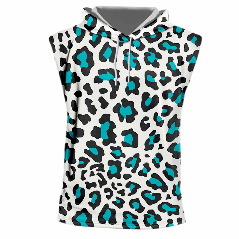 OGKB модная одежда без рукавов с круглым вырезом и 3D принтом цвет синий Леопардовый