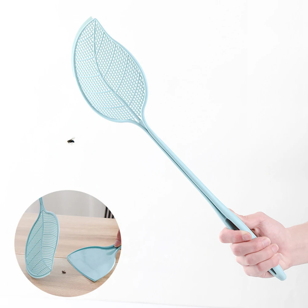 Plastic Fly Swatter Anti Mosquito Durable Pest Control Trap Killer Manual Repellents Long Handle Insect With Dustpan Household