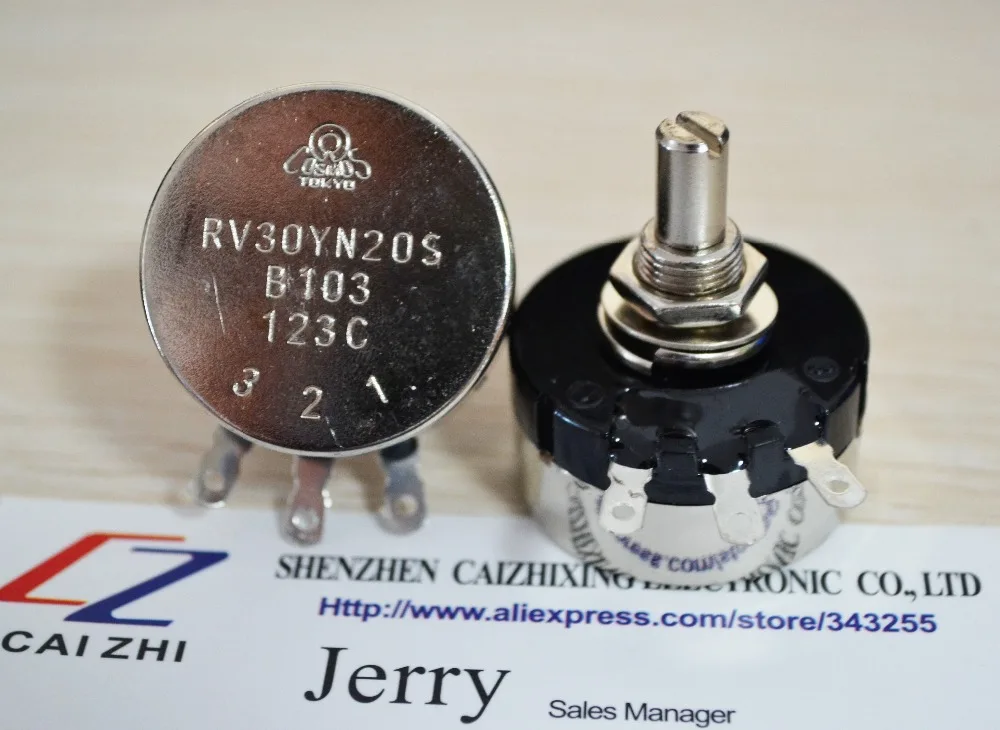 

RV30YN20S B103 3 Вт, 10K Ом Регулируемое сопротивление одинарного кольца, углеродная пленка, потенциометр