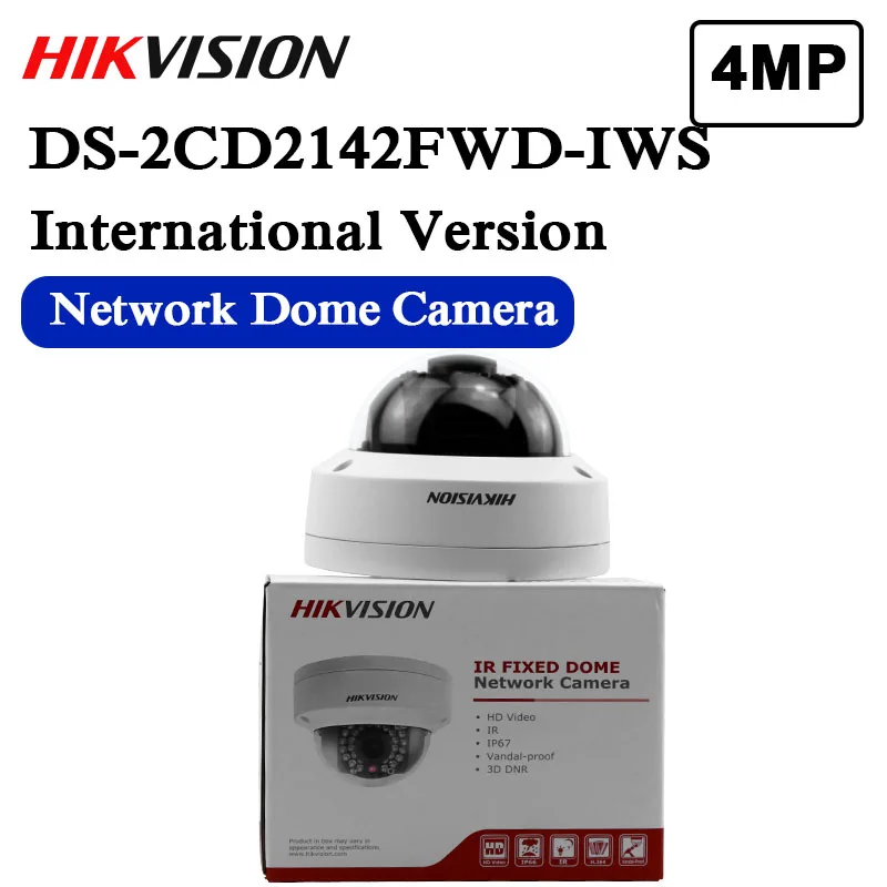 Английская версия IP камера 4MP Мини купольная камера POE IP CCTV камера DS-2CD2142FWD-IWS