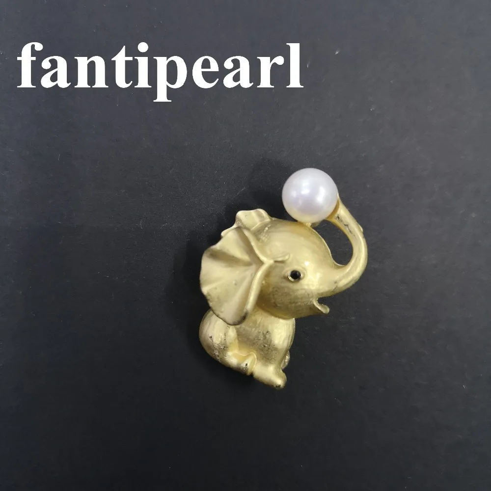 Милые жемчужные броши в виде слона эмаль из горного хрусталя ювелирные изделия