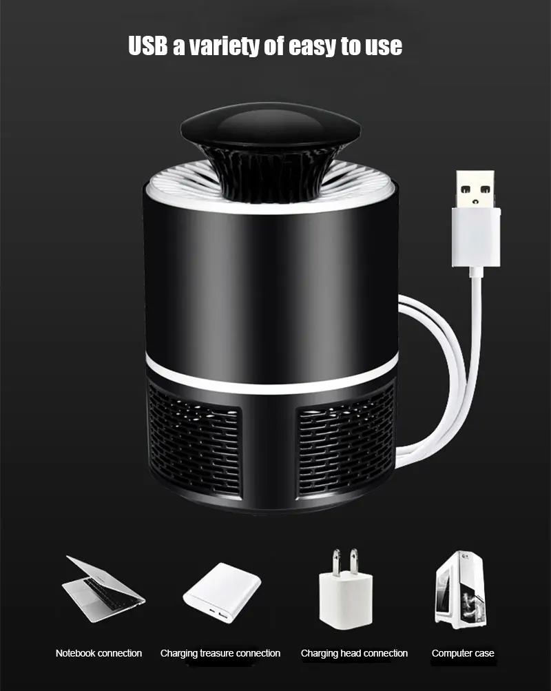 Электрическая противомоскитная лампа USB анти муха ошибка Zapper лампа ловушка для насекомых для дома борьба с вредителями москитный убийца светильник
