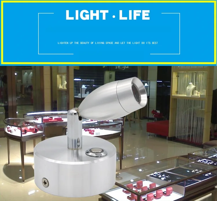 0,5-3 W 13-35hours dimmable подзарядка светодиодная точечная лампа, лампа выставочный стенд для украшений, регулировка яркости шкафа вращающийся аккумулятор