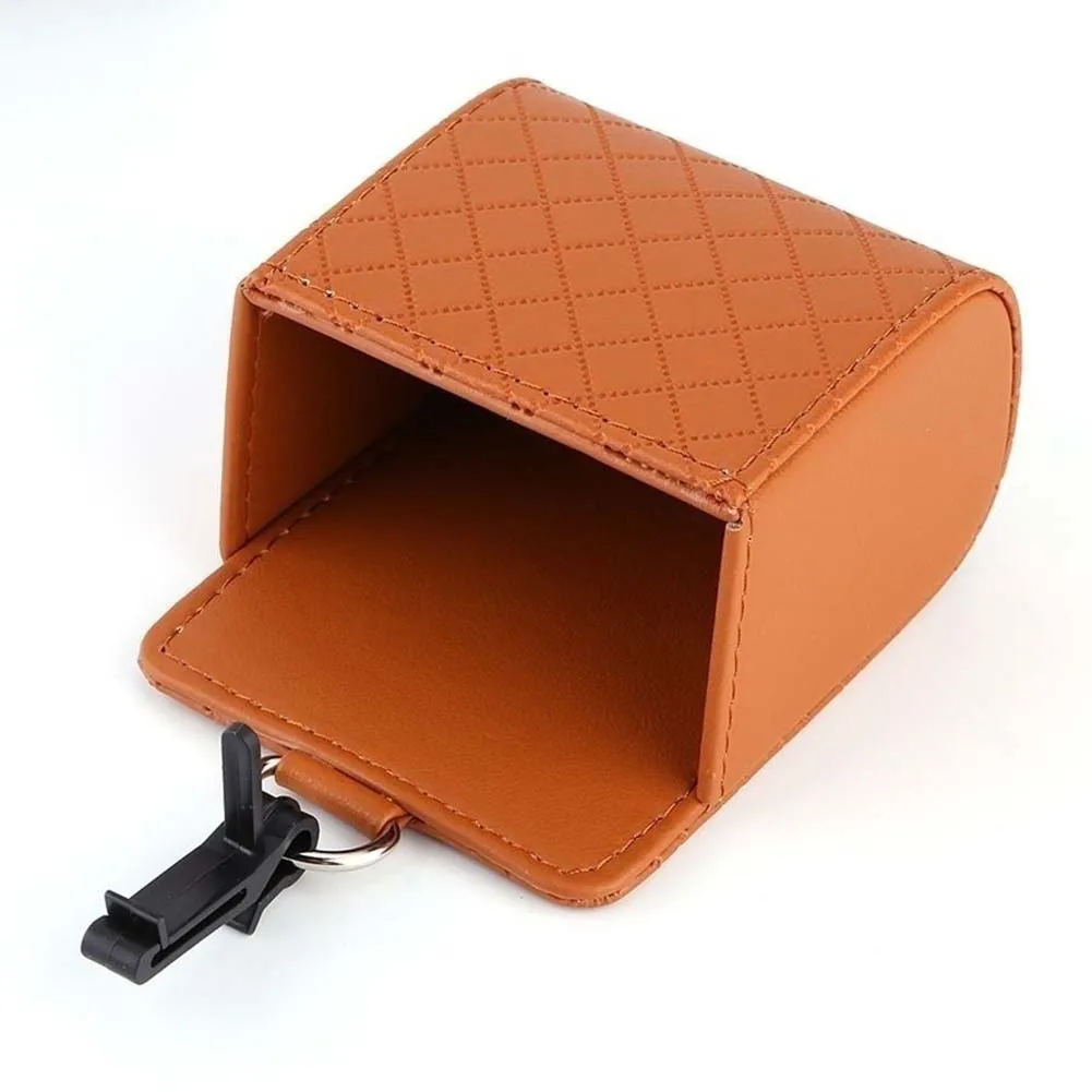 Автомобиль вентиляционное отверстие мусорный ящик PU кожаный автомобильный