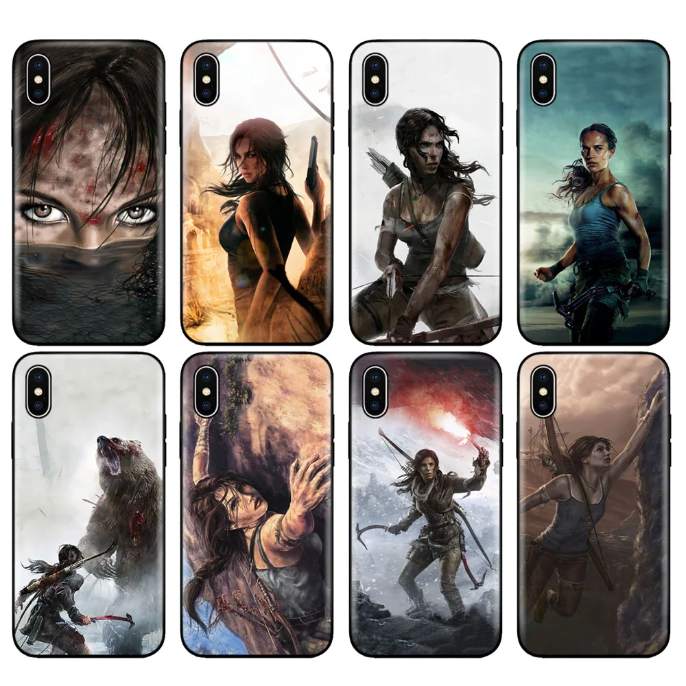 Черный ТПУ чехол для iphone 5 5s SE 2020 6 6s 7 8 plus x 10 XR XS 11 pro MAX Rise Of The Tomb Raider|Бамперы| |