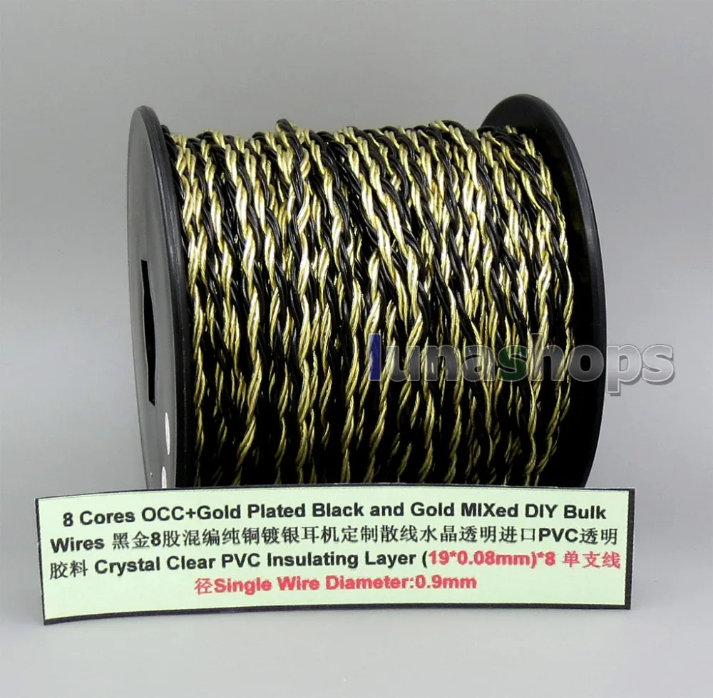 

LN006148 8 Core OCC Silver Plated Gold Black Bulk Mixed Wire For Custom DIY Shure Fostex QDC ue 1964 westone Earphone Headphone