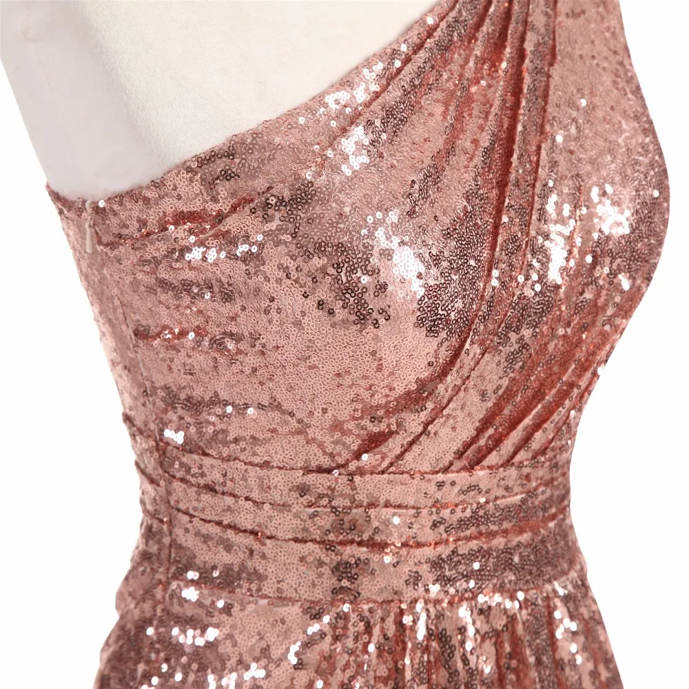 Блестящее платье для подружки невесты розовое золото 2020 винное красное синее на