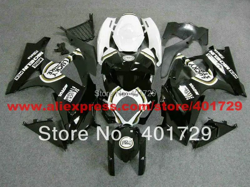 Кузов мотоцикла для Suzuki GSXR1000 2007 2008 Φ K7 LUCKY STRIKE Черный/белый комплект обтекателей с
