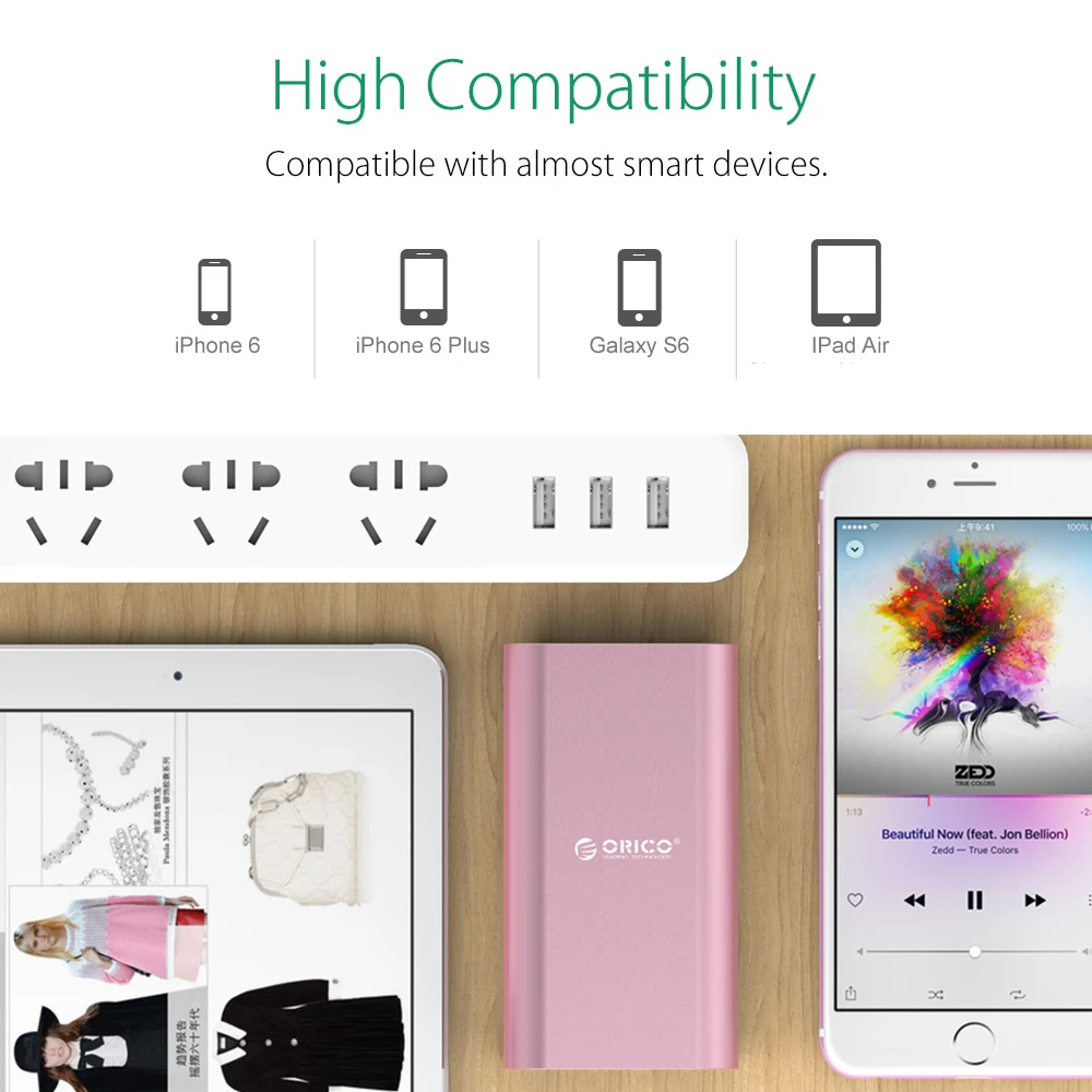 Внешний аккумулятор ORICO на 10000 мА · ч с поддержкой быстрой зарядки|power bank|universal portable