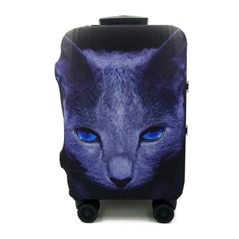 Cat head HMUNII INS Модный чехол для чемодана для путешествий по всему миру, подходит для чемоданов 18-32 дюймов, аксессуары для путешествий - Цвет: Cat head