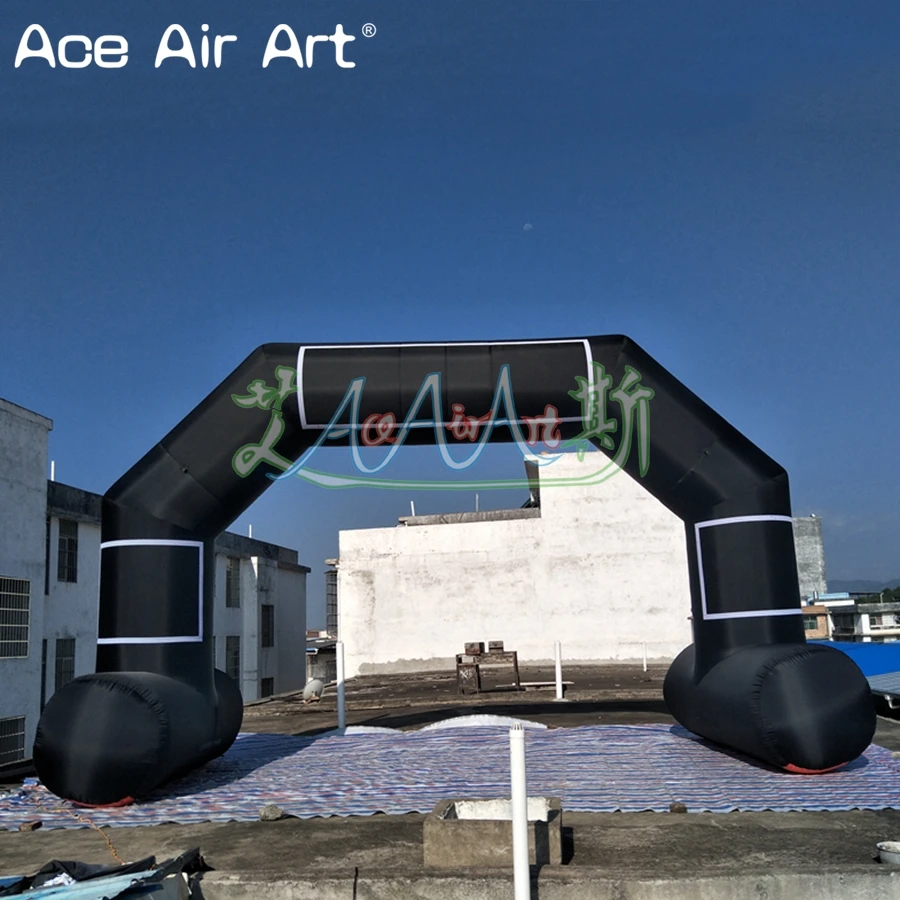 Высококачественная Черная надувная АРКА для начальной линии отдельные ворота со