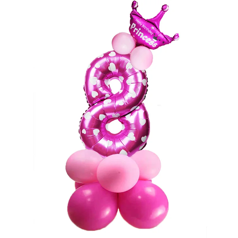 Figure Balloon 8 Шар Цифра количество шар День Рождения украшения Дети шар 1-й воздушный шар на день рождения номер надувные цифры деко день рождения - Цвет: Figure Balloon 8