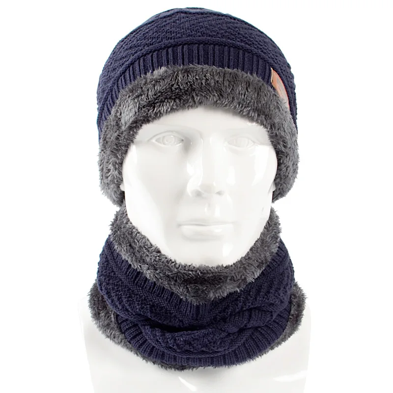 Зимние мужские шапки бини Skullies вязаные мужская шапка маска теплые зимние