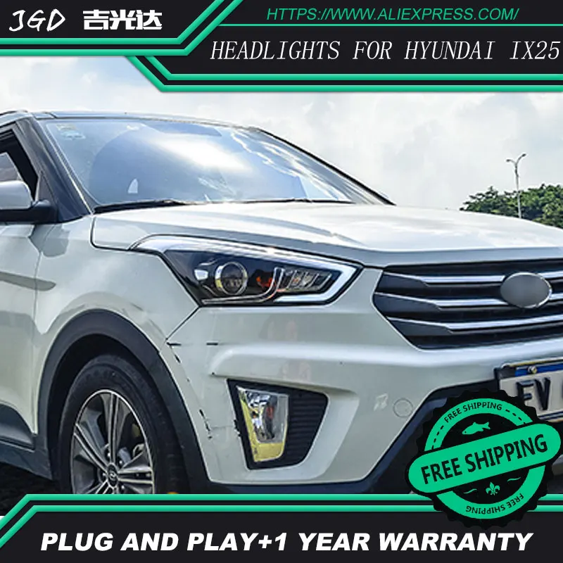 Чехол для фар Hyundai Creta 2015 2016 IX25 СВЕТОДИОДНЫЙ DRL H7 D2H Hid Angel Eye Bi Xenon|angel eyes|bi xenoncar styling |