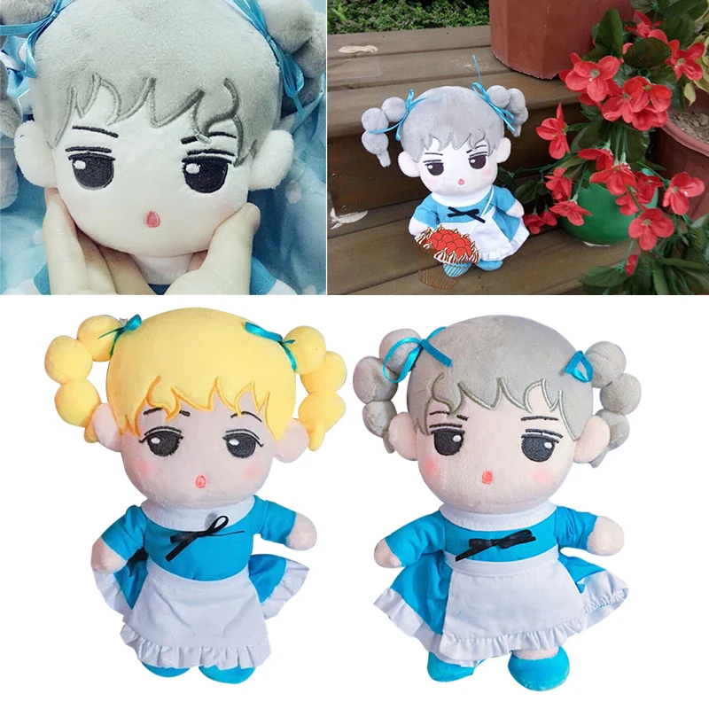 20 см/8 дюймов Корея Kawaii мягкие куклы с одеждой плюшевые куклы игрушки блонд серебряные волосы игрушки мягкие PP Хлопок Мягкие куклы вентиляторы подарки