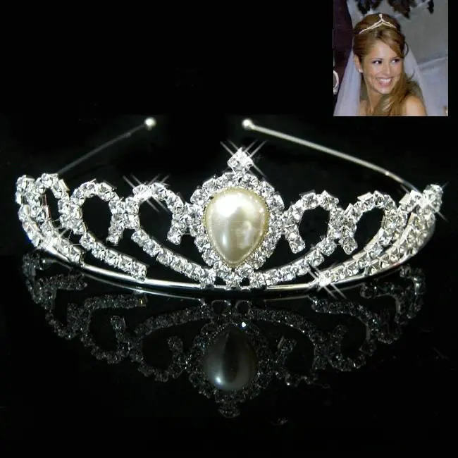 Хрустальные стразы жемчужные повязки на голову серебряного цвета Свадебные