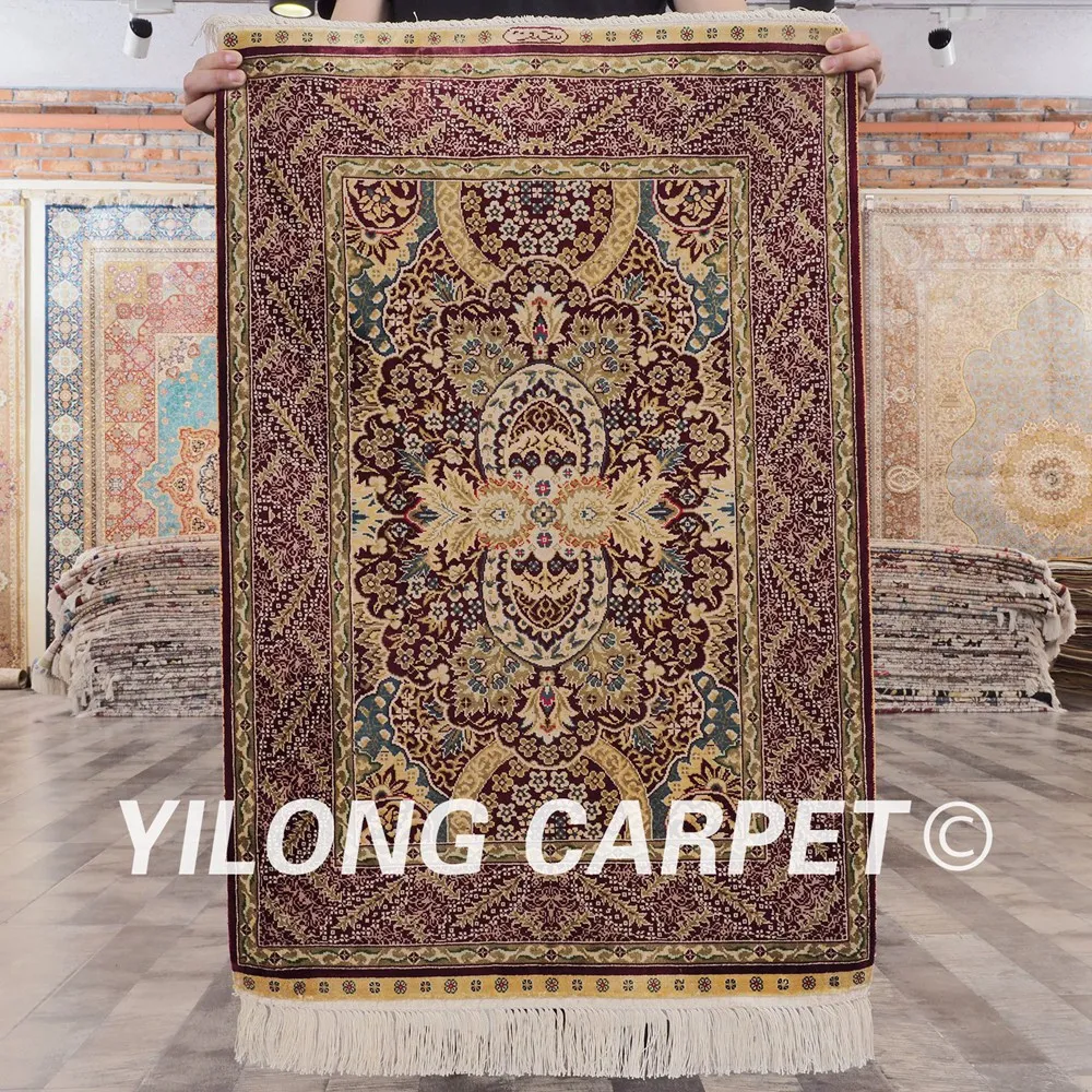 Yilong 2 'x 3' красный цвет классический Турецкий Дизайн Ручной Работы античные