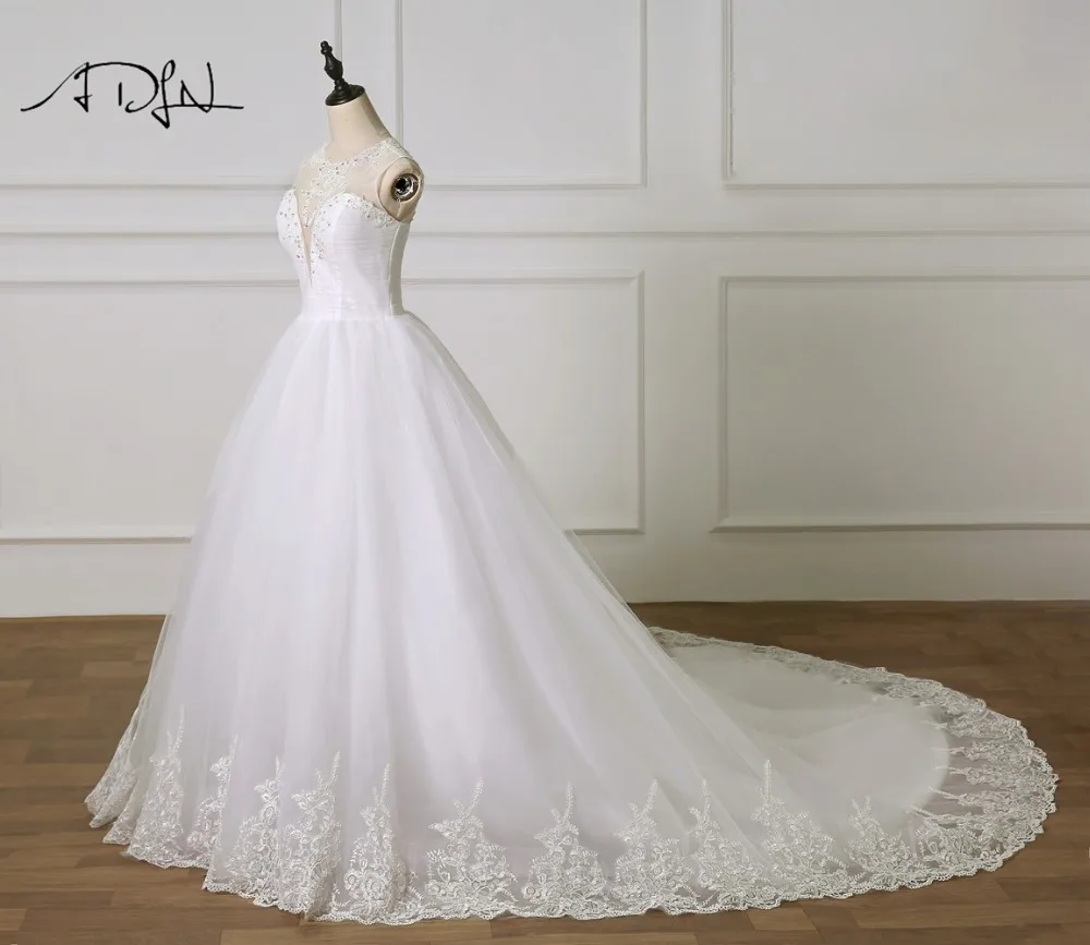 ADLN элегантное украшение принцесса свадебное платье с кортом поезд