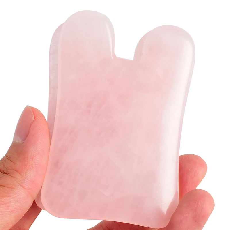 

Natural Rose Quartz Scraping board Facial Jade Gua Sha Massage Tool Body Scraper Crystal Scratching Guash Health Care Massager