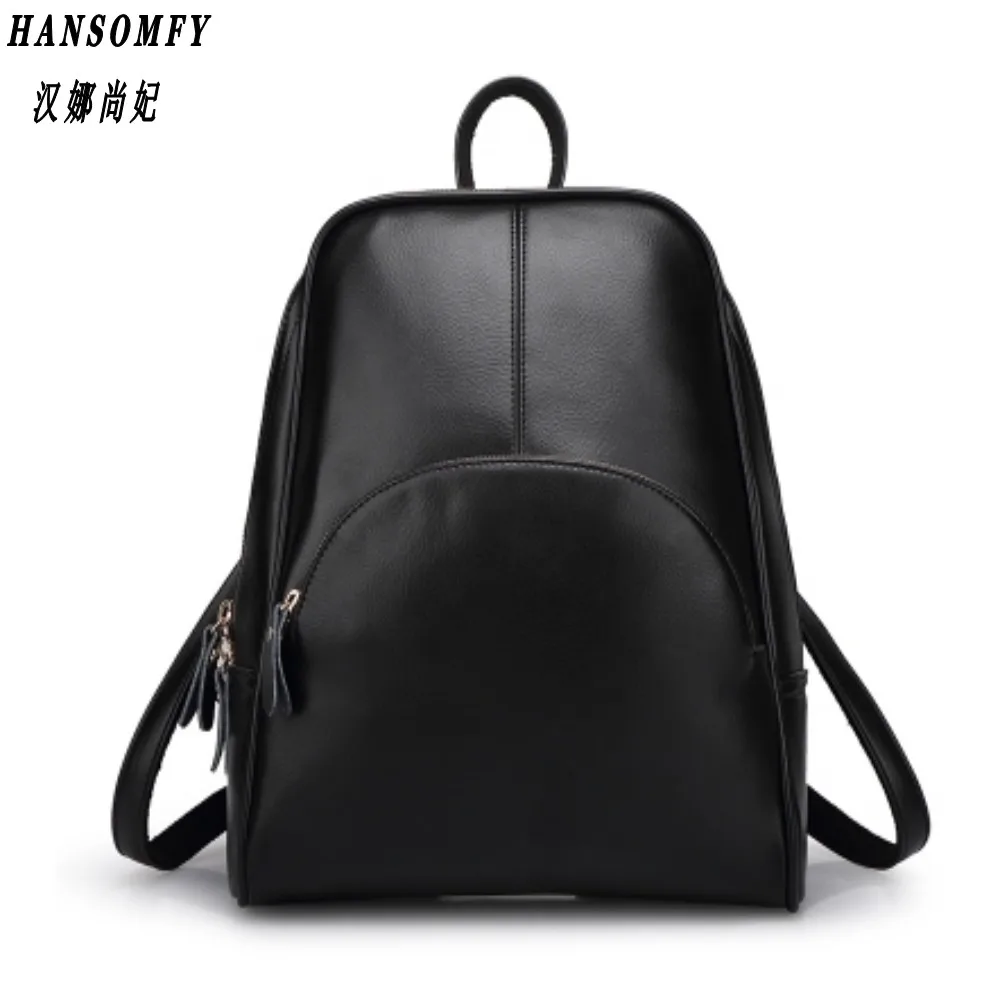 Женский рюкзак из натуральной кожи женский рюкзак из коровьей кожи Mochila Feminina школьные сумки для подростков - Цвет: Черный