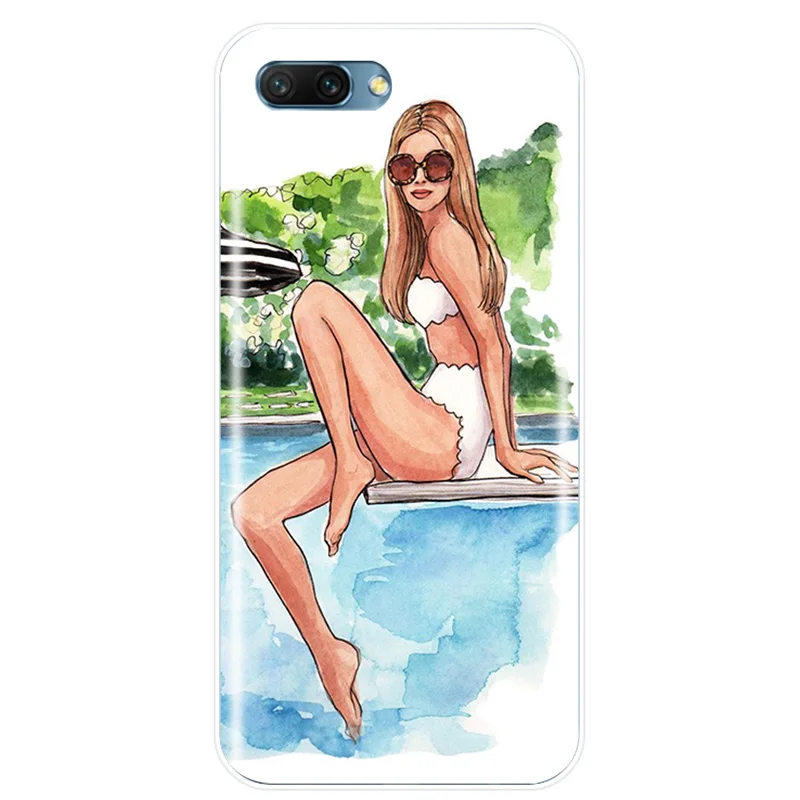 Fashion Classy Paris Girl Cover Soft Silicone TPU Phone Case For Huawei MATE 7 8 9 10 20 pro Honor V10 NOTE10 lite | Мобильные