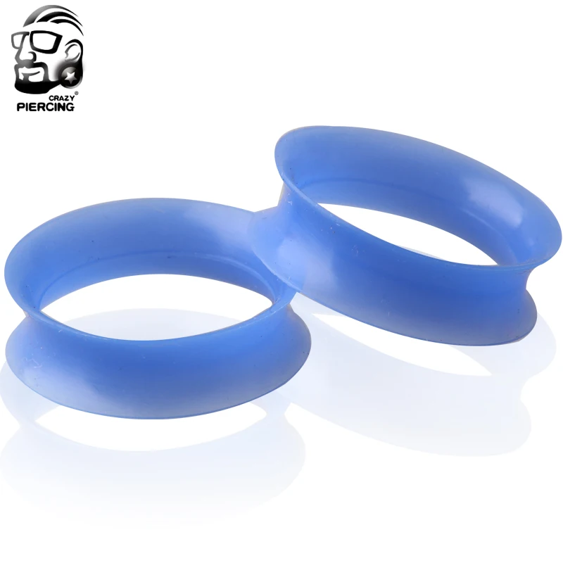 Силиконовая Гибкая тонкая кожа двойные расклешенные туннели для плоти ушные