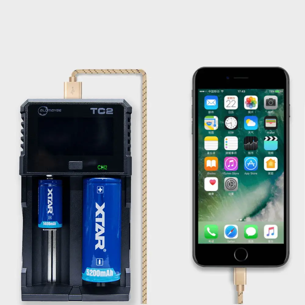 XTAR бренд ALLMAYBE TC2 ЖК-дисплей Экран 2 слота USB Батарея Зарядное устройство для 3 6 В/3 7