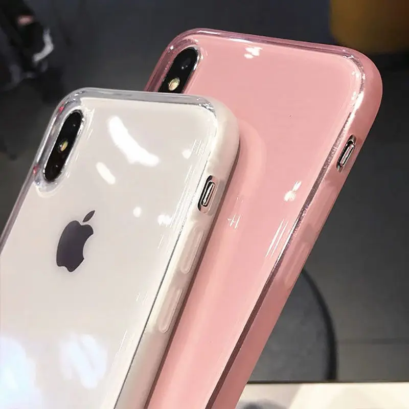 Soft Clear Matte TPU Case for Apple iphone 7 8 6S 6 Plus XS MAX X XR 10 Xs Dual Colorful Transparent Drop-proof Silicone Shell |