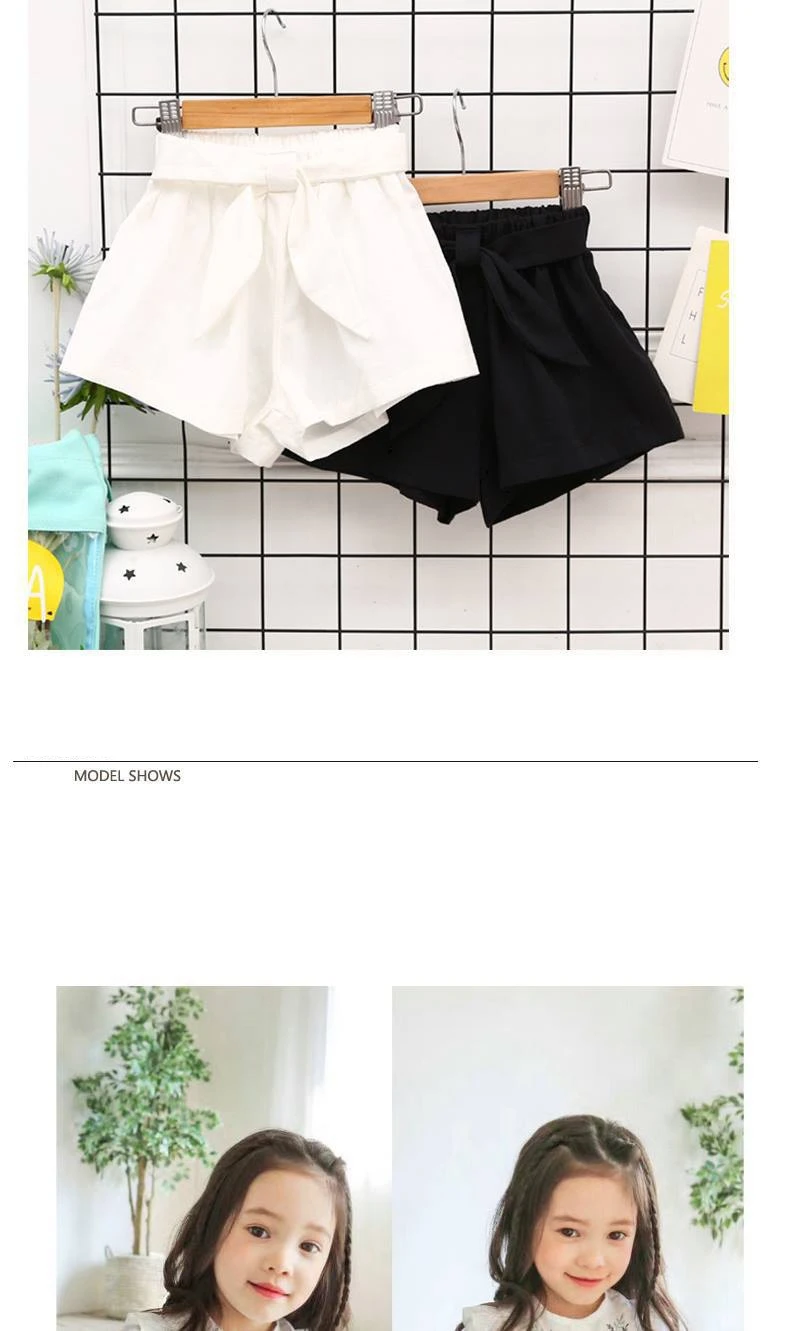 Summer Cute Girls Shorts Cotton Children's Shorts Bow Kids Hot Shorts Half Pants Three-point Trousers Casual Beach Shorts