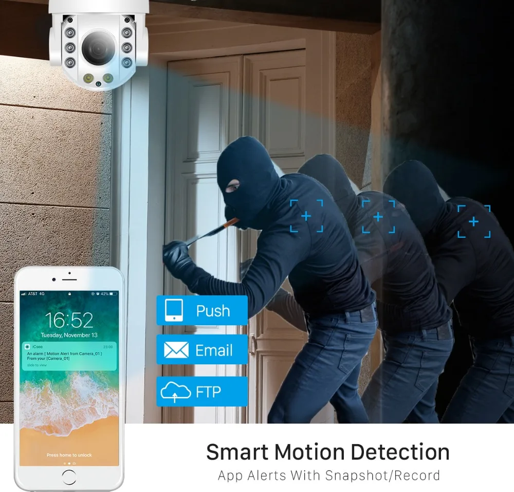 ANBIUX 1080P Беспроводная PTZ IP камера wifi 30X зум аудио разговор наружная CCTV камера видеонаблюдения аудио ONVIF IR 80 м