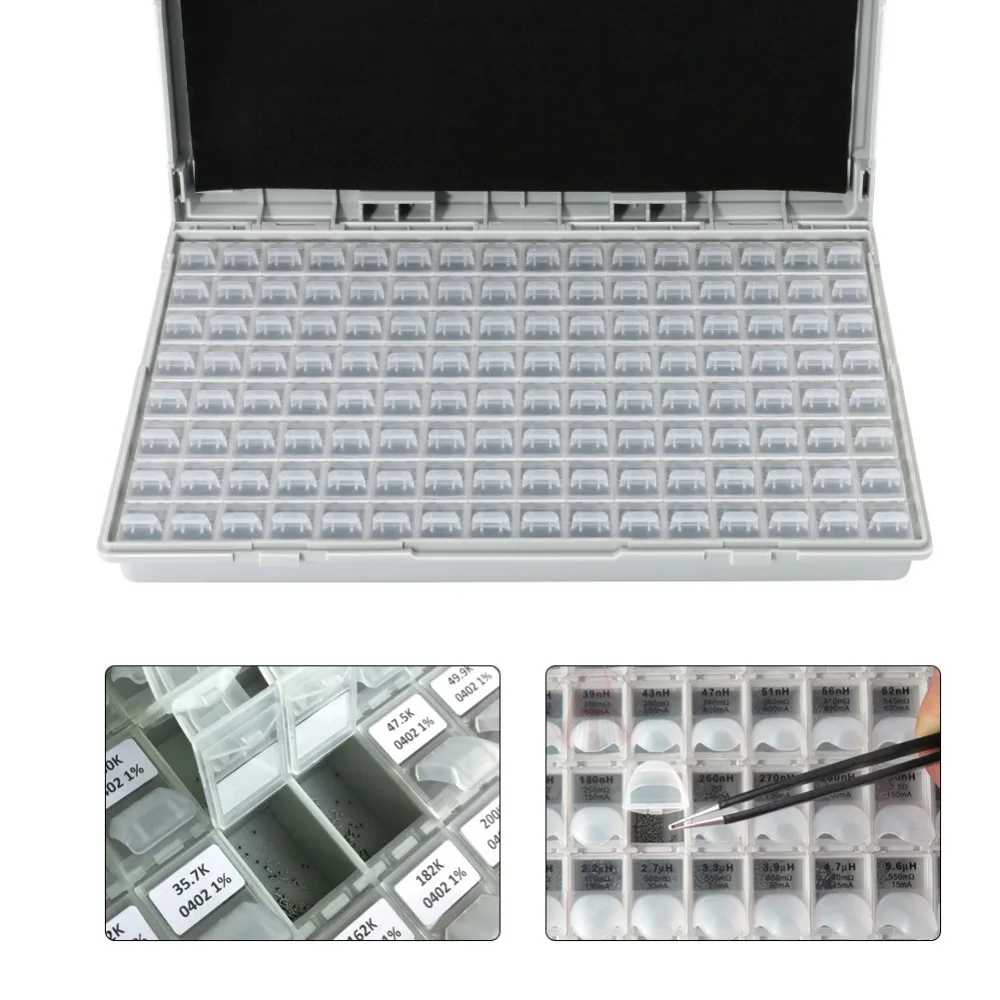 DIYFIX корпус SMD SMT IC резистор конденсатор чехол для хранения электроники органайзеры ESD безопасные прецизионные компоненты корпуса коробки