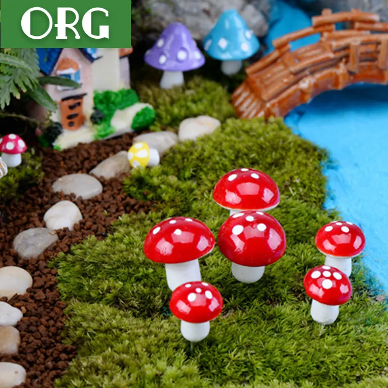 20 шт./компл. Мини многоцветный гриб модели милый миниатюры Главная крошечный сад
