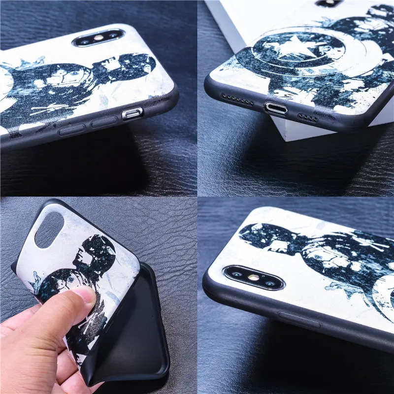 Магнитный силиконовый чехол для iPhone 7 8 6 6s плюс X Xs Max XR мультфильм Бэтмен Marvel
