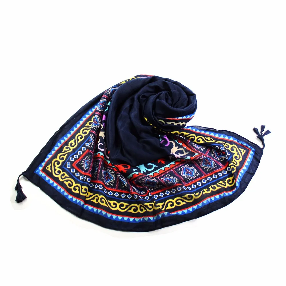 Женский геометрический шарф в богемном стиле этнический принт экзотический