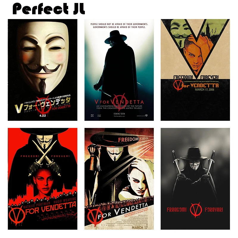 V для Вендетта домашняя мебель декоративный бумажный плакат с белым покрытием