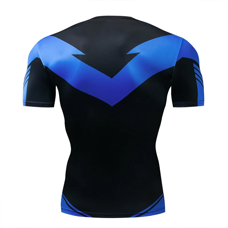 Новые рубашки Nightwing с коротким рукавом компрессионные футболки 3D принтом мужские