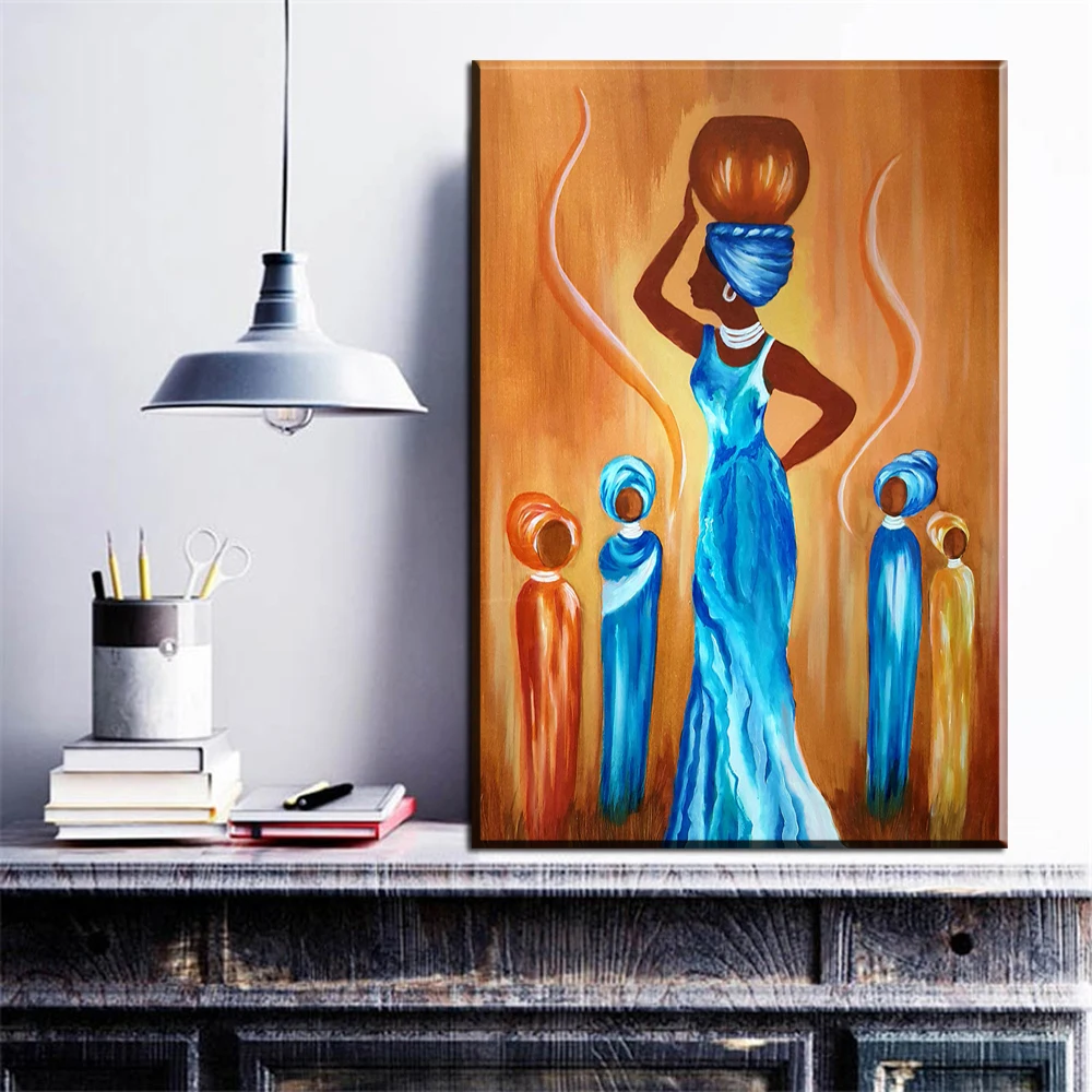 ZZ700 Современный абстрактный портрет на холсте Абстрактная африканская Женская