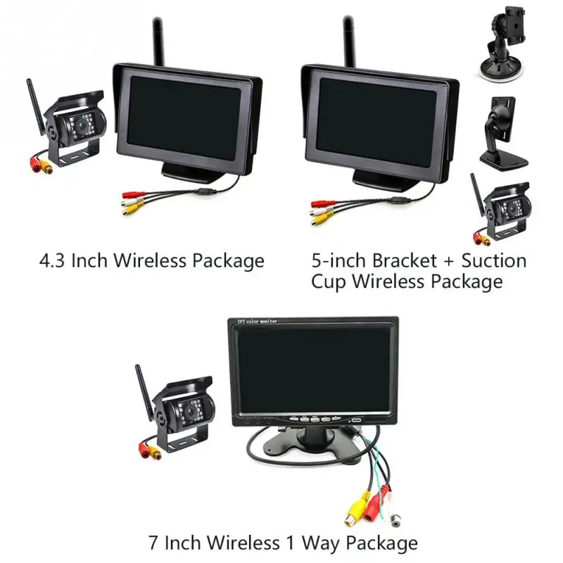 Stable Wireless Reversing Image HD Camera With LCD 7" Digital display Screen Car Monitor Night Vision Rear View | Автомобили и