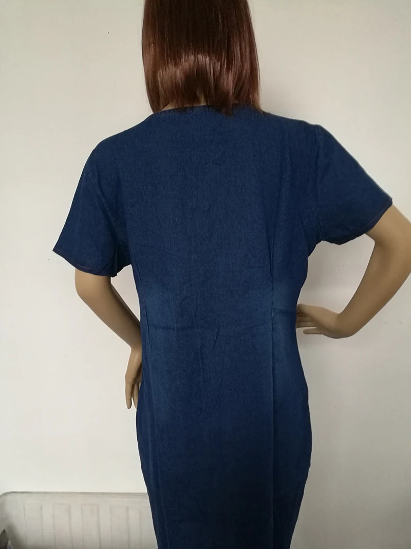 Новинка, vestido de festa, однотонное летнее платье,, женское модное джинсовое платье большого размера, женское облегающее платье с коротким рукавом, большие женские платья