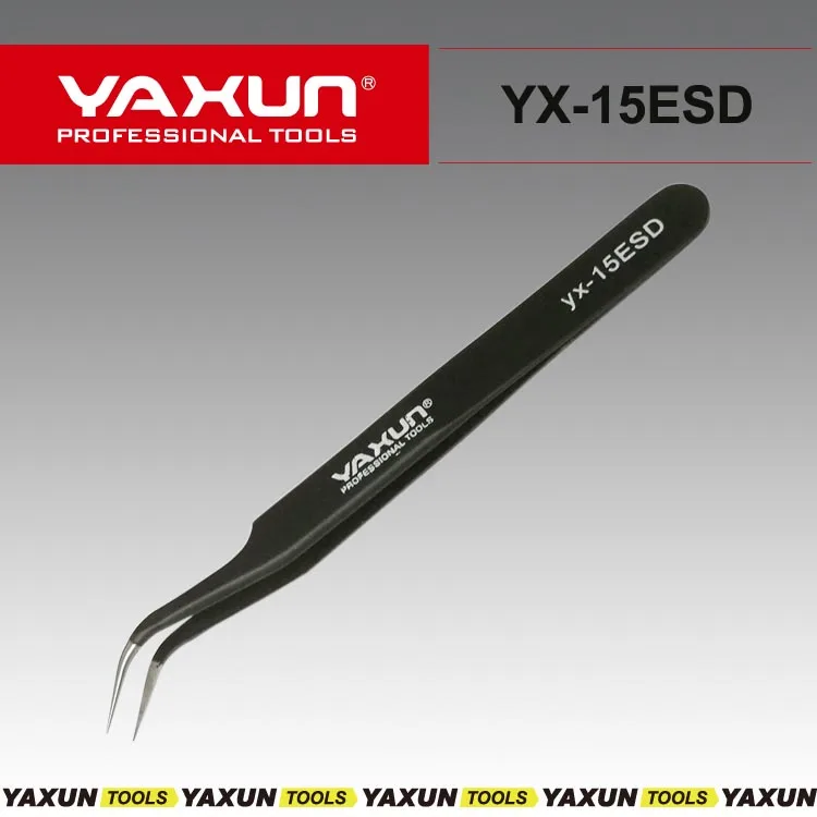 YAXUN YX-15ESD из нержавеющей стали пинцеты мобильные Инструменты для ремонта Изогнутый пинцет высокого качества пинцет изогнутый пинцет