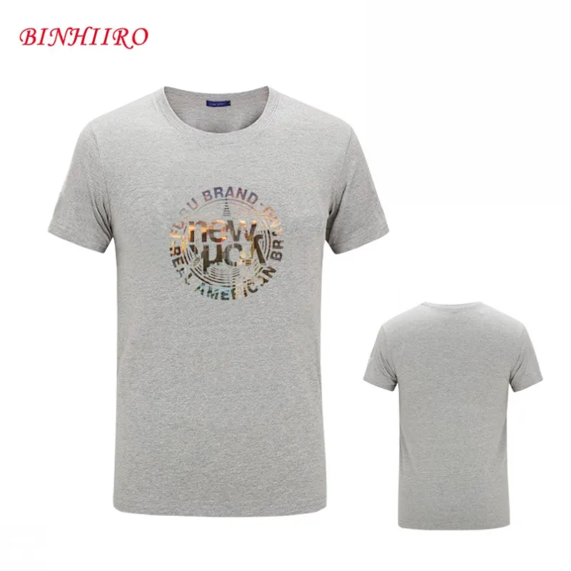 Men's Short Sleeve T-Shirt Casual Fashion Earphone Pattern Summer Cotton Brand BINHIIRO 2018 | Мужская одежда