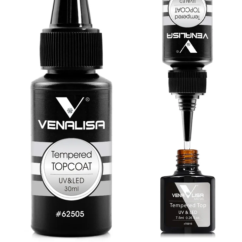 Бренд Venalisa, 225 г, высшее качество, лак для ногтей, УФ/светодиодный, без протирания, верхнее покрытие, Базовое покрытие, без липкого слоя, верхнее покрытие - Цвет: TopT 30ml